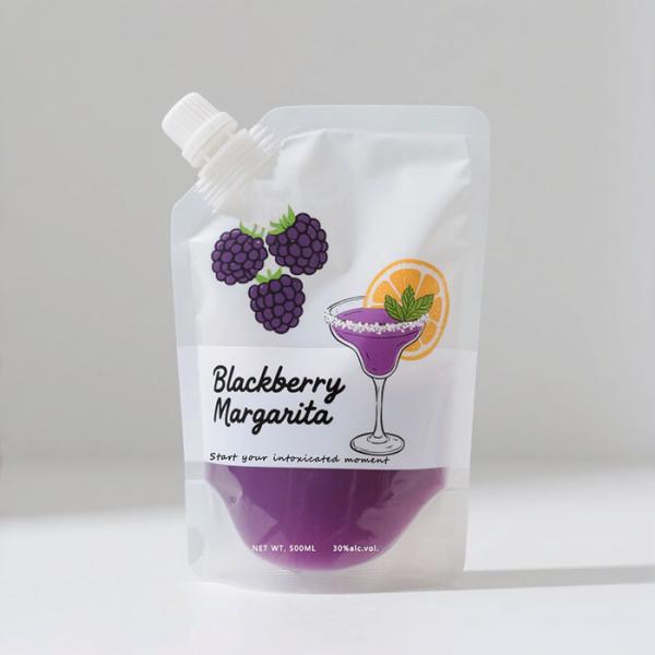 custom 500ml doypack pouch for drink with corner spout